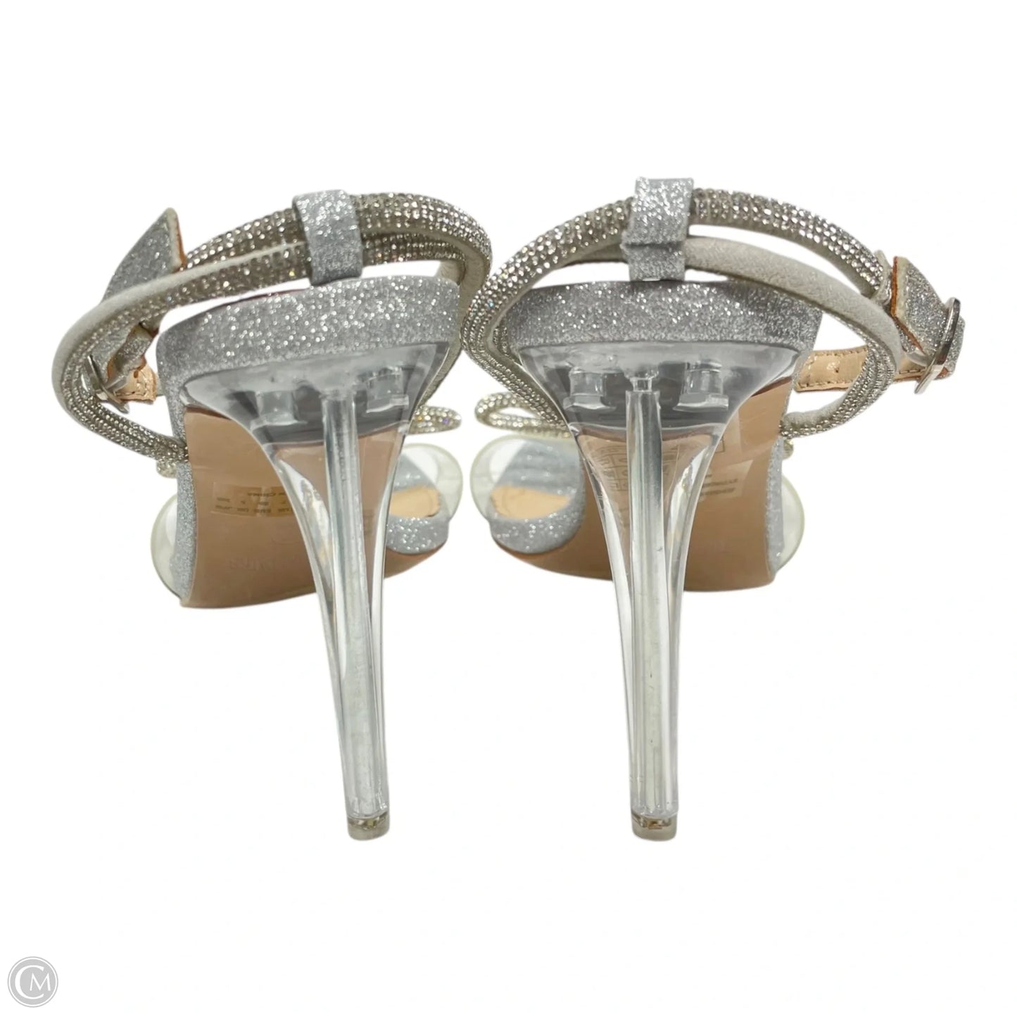 Sandals Heels Stiletto By DREAMPAIRS In Silver, Size: 7