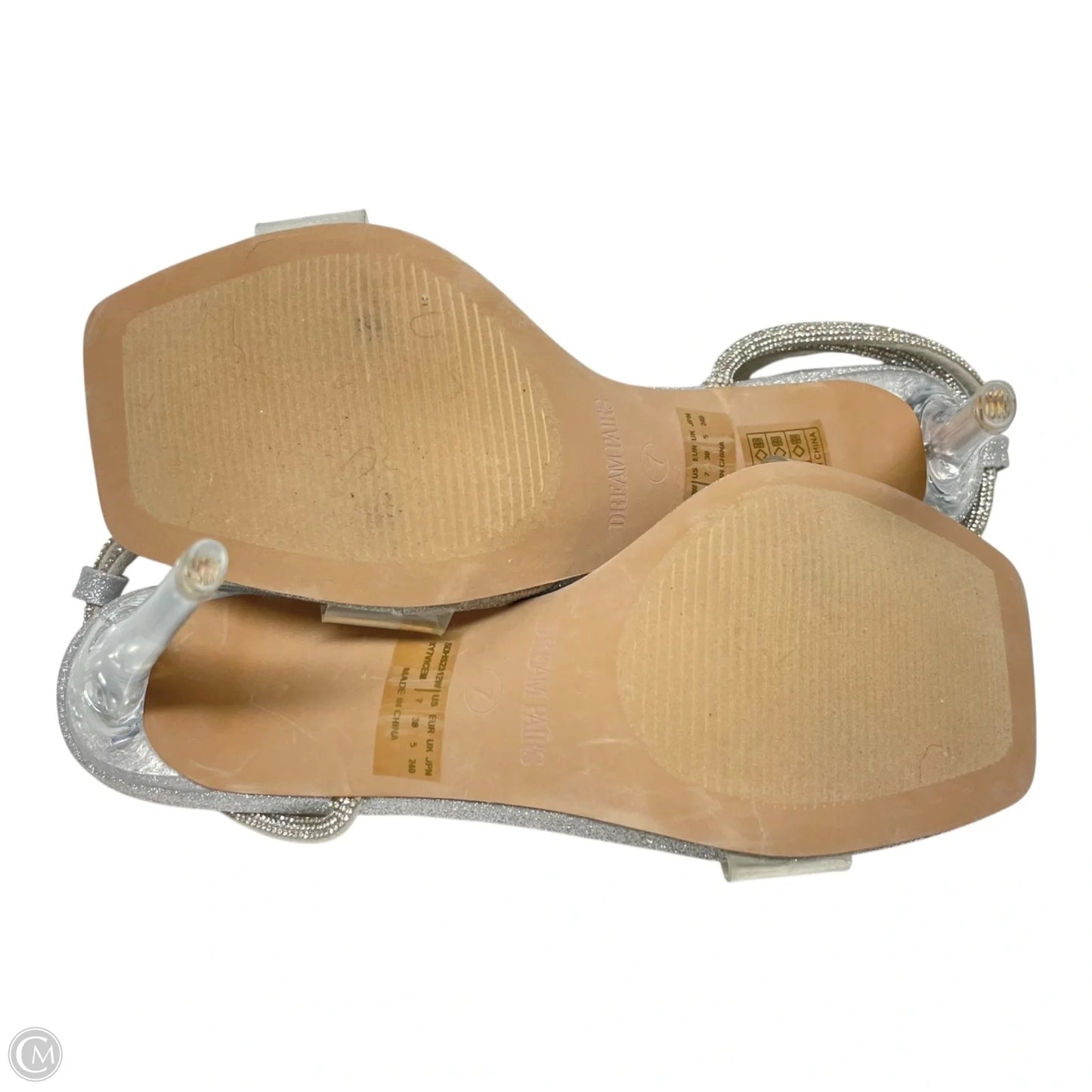 Sandals Heels Stiletto By DREAMPAIRS In Silver, Size: 7