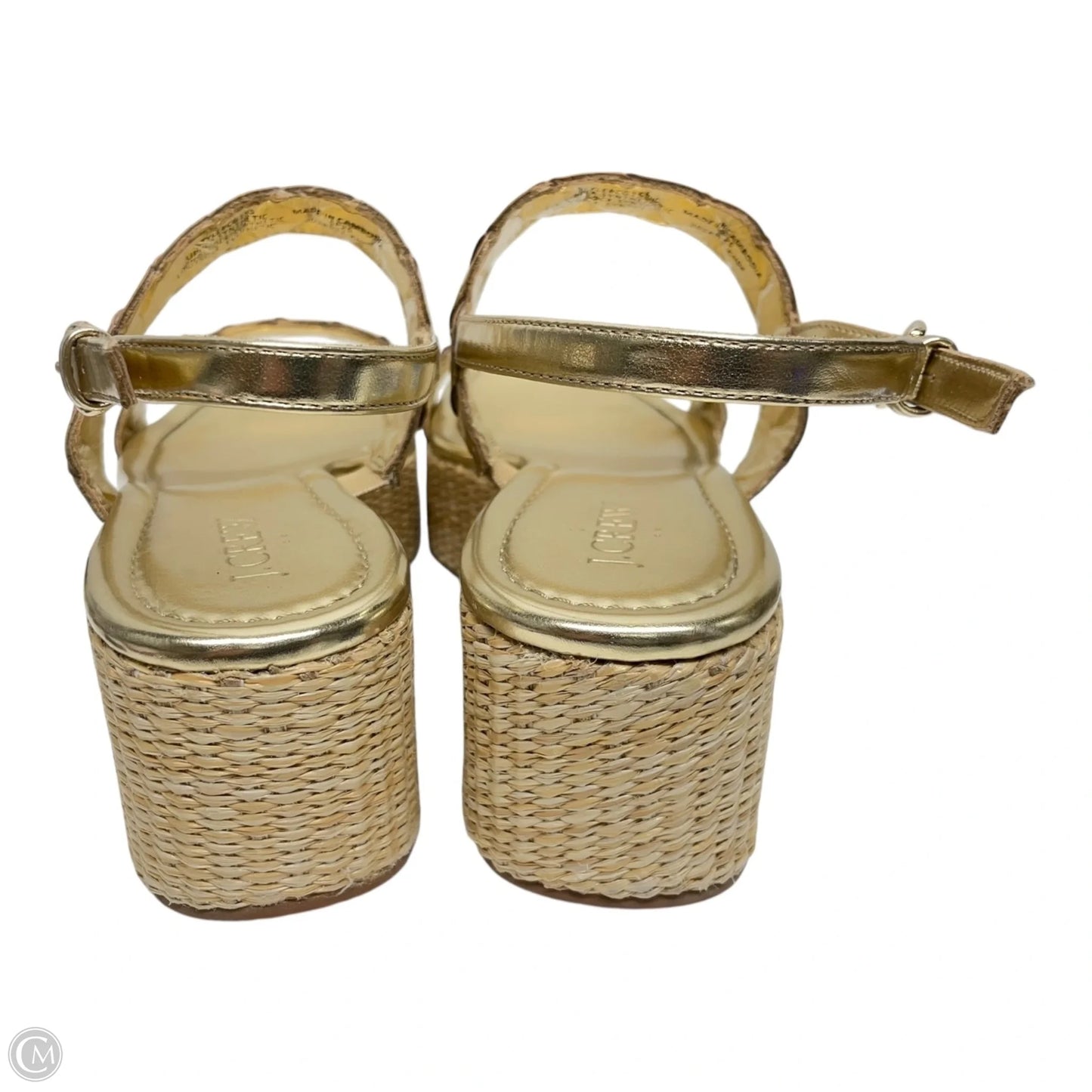 Sandals Heels Wedge By J. Crew In Gold, Size: 8.5