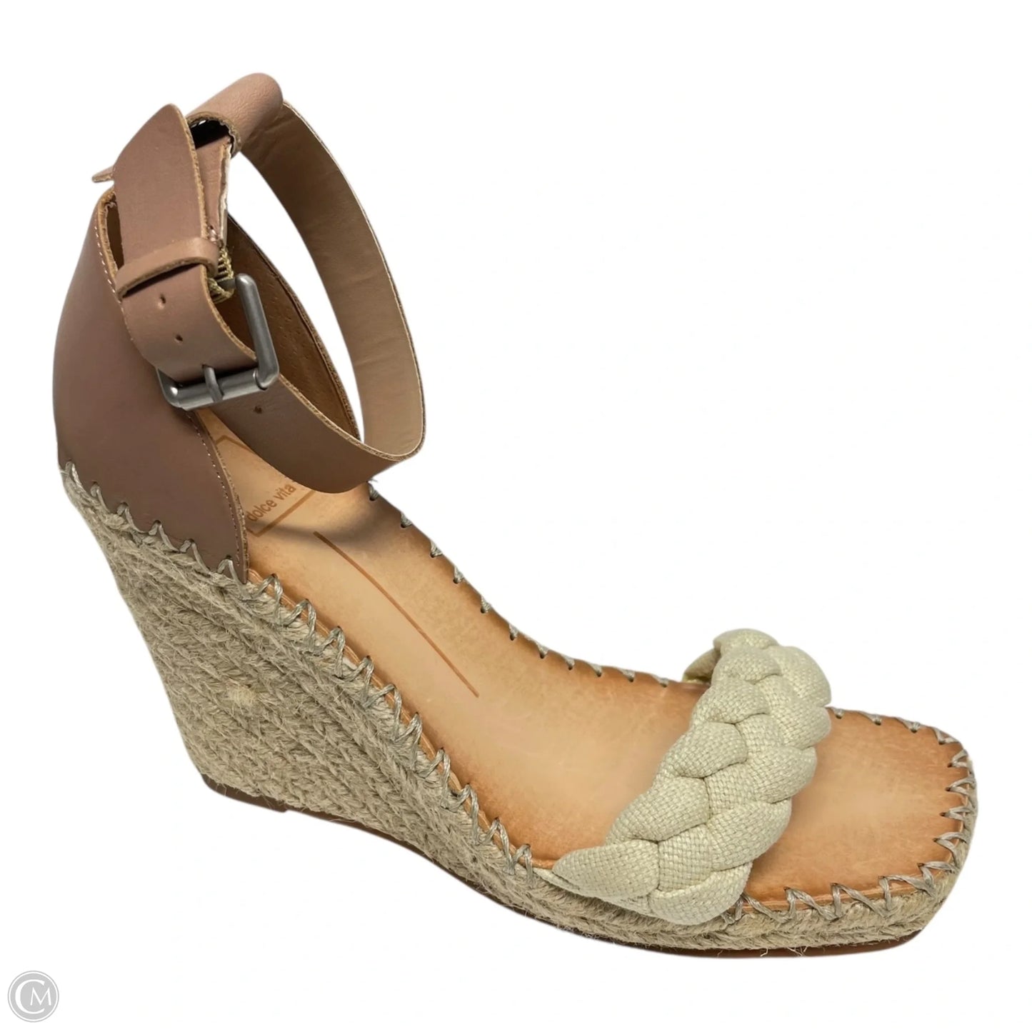 Sandals Heels Wedge By Dolce Vita In Cream & Tan, Size: 8.5