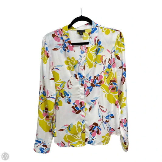 Top Long Sleeve By Halogen In Floral Print, Size: M