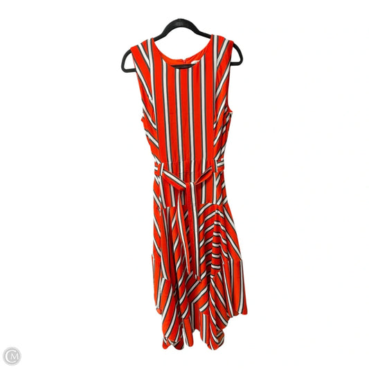 Dress Casual Midi By Calvin Klein In Black & Red, Size: 14