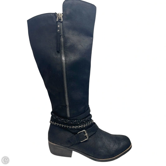 Boots Knee Flats By So In Black, Size: 8.5