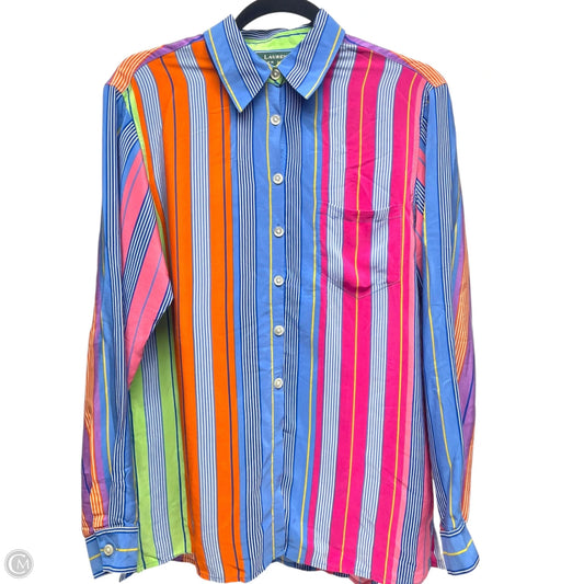 Top Long Sleeve By Lauren By Ralph Lauren In Striped Pattern, Size: 8