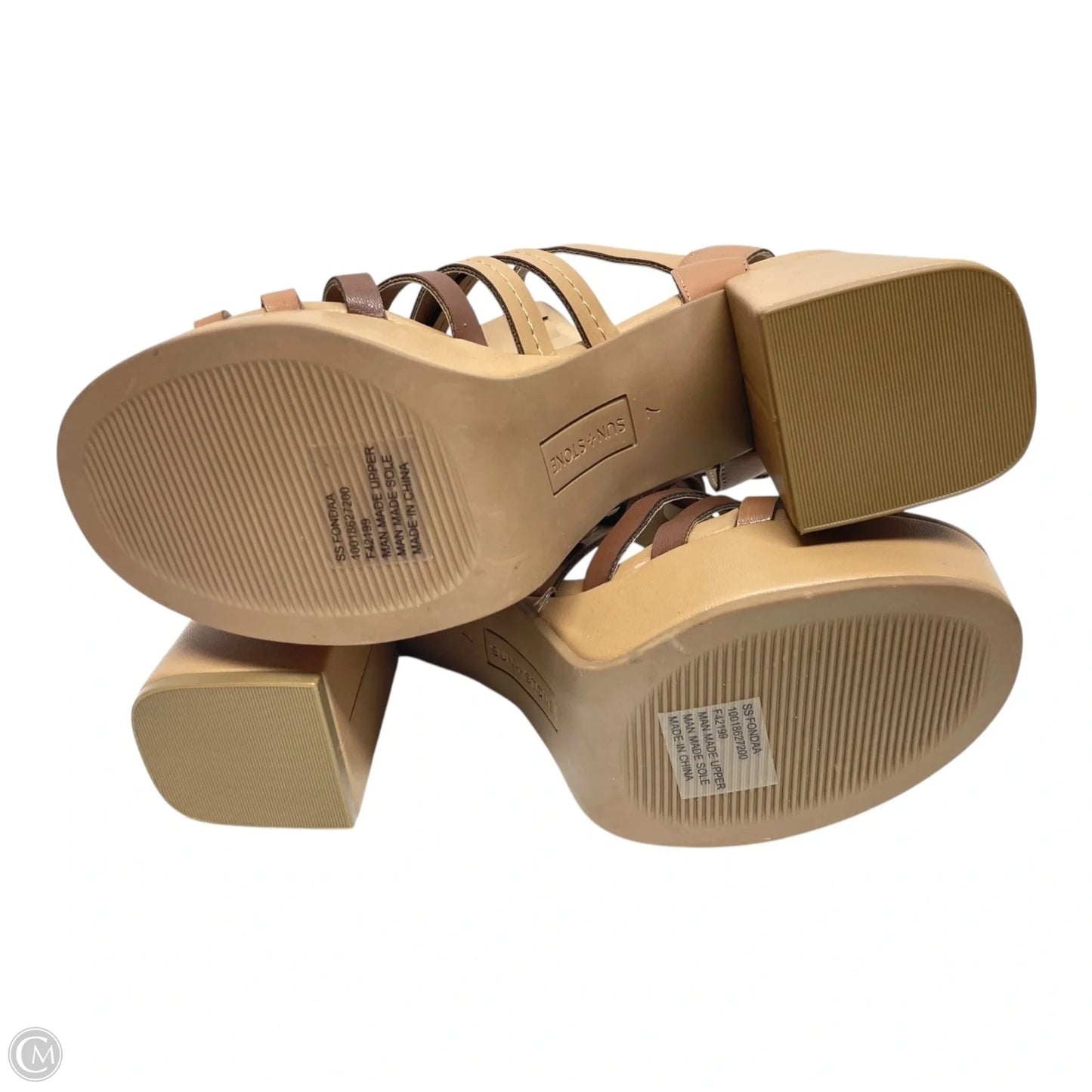 Shoes Heels Block By Clothes Mentor In Tan, Size: 7