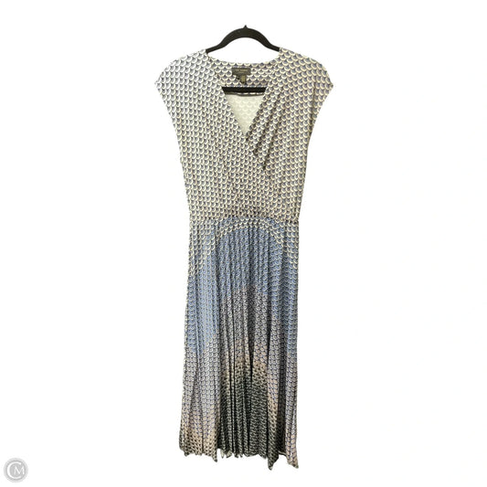 Dress Casual Midi By Ted Baker In Blue & Cream, Size: 0