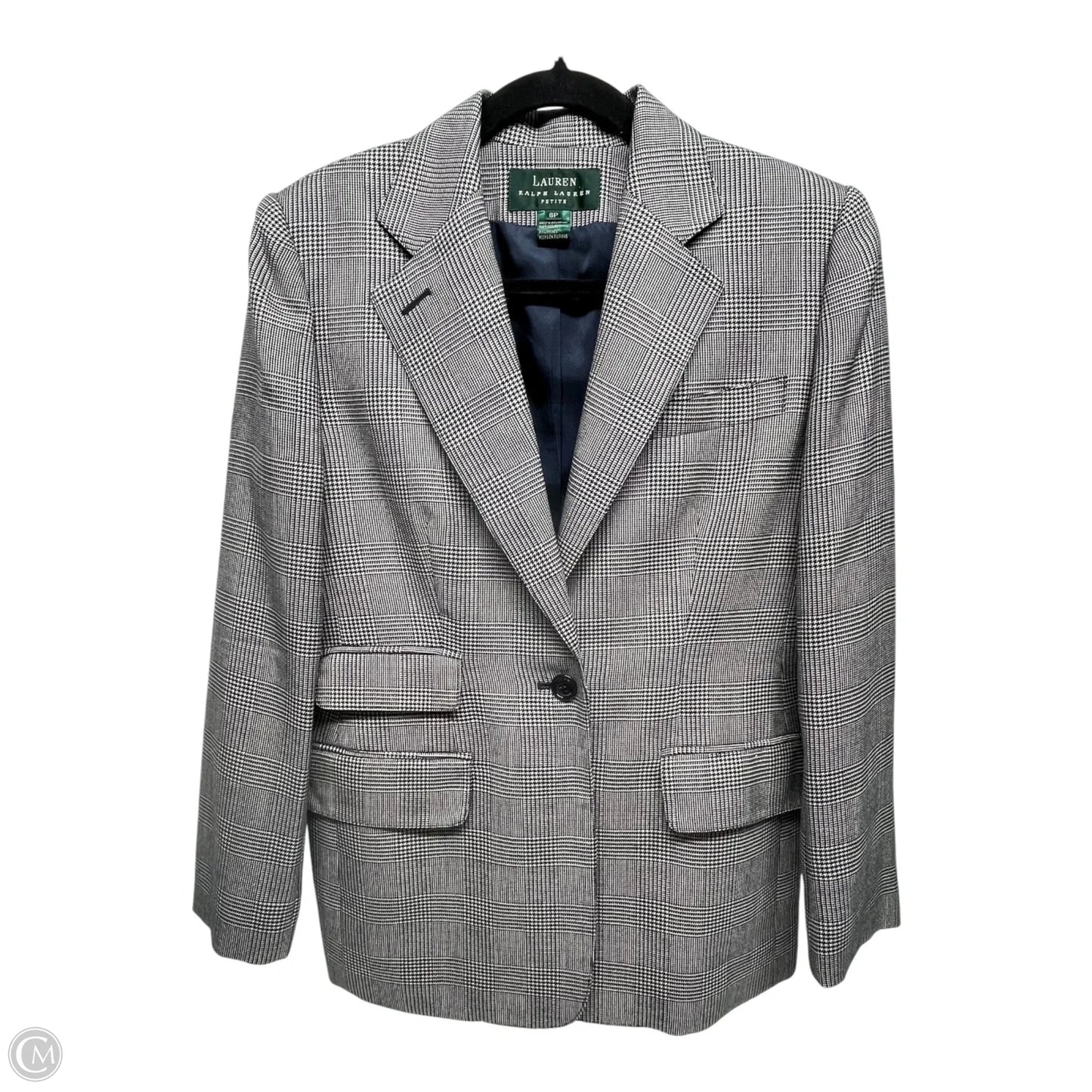 Blazer By Lauren By Ralph Lauren In Black & White, Size: 6p