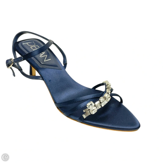 Sandals Heels Kitten By deltan In Navy, Size: 6