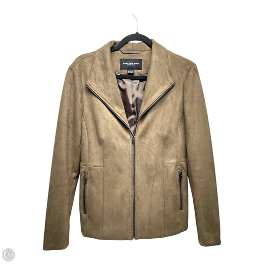 Jacket Moto By Andrew Marc In Brown, Size: S