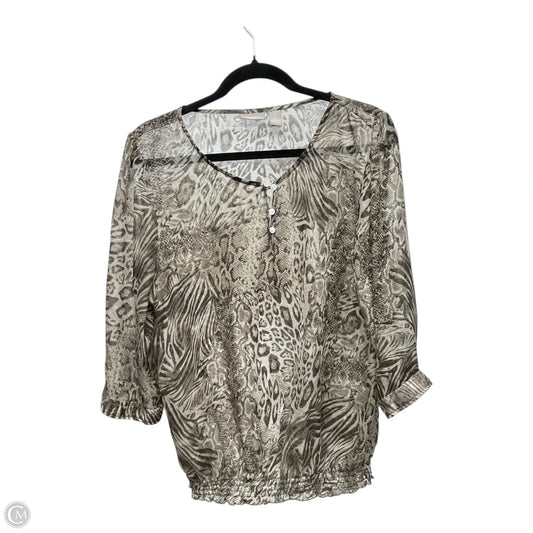 Blouse 3/4 Sleeve By Chicos In Animal Print, Size: M