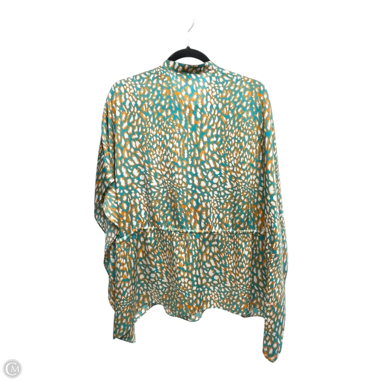 Top Short Sleeve By Michael By Michael Kors In Green & Orange, Size: L