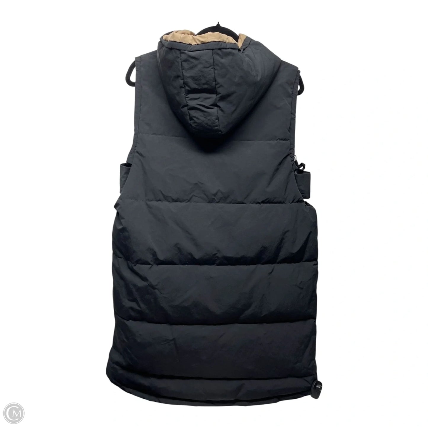 Vest Puffer & Quilted By Clothes Mentor In Black & Tan, Size: M