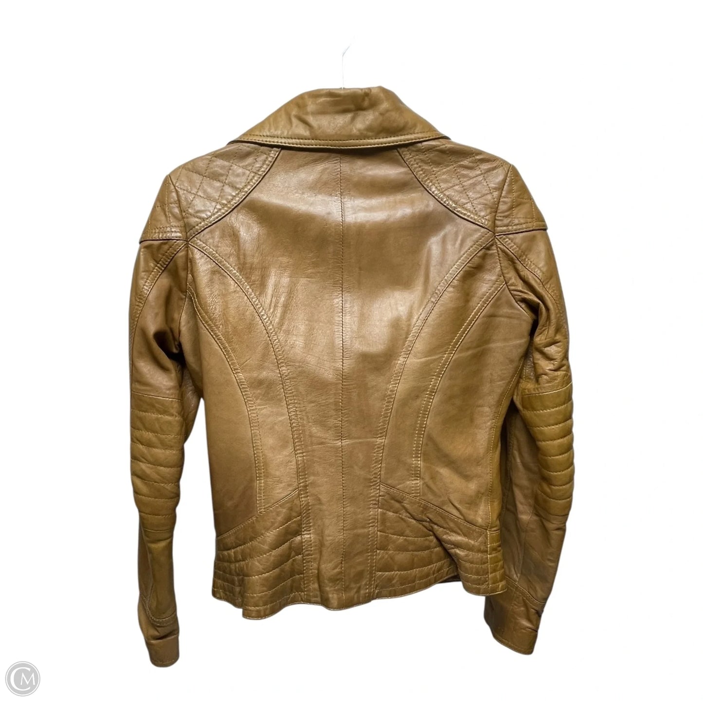 Jacket Leather By Guess In Brown, Size: S