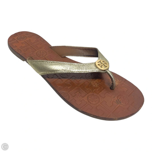 Sandals Designer By Tory Burch In Gold, Size: 9
