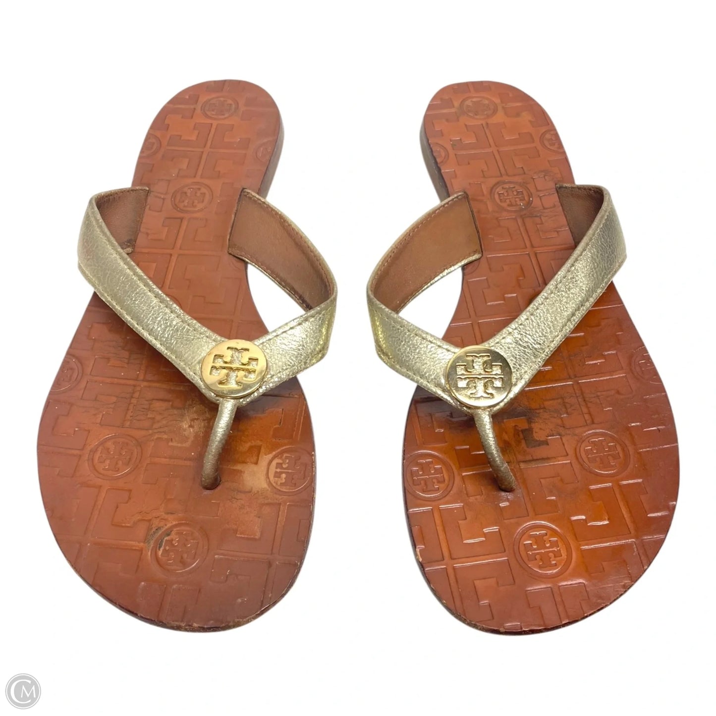 Sandals Designer By Tory Burch In Gold, Size: 9