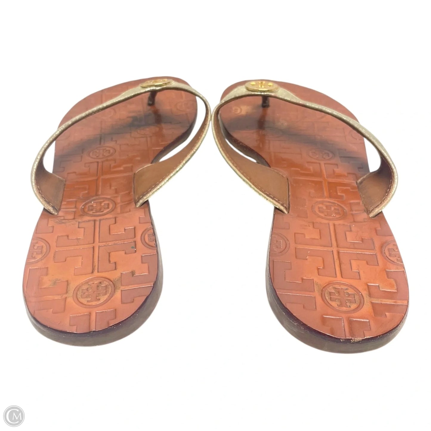 Sandals Designer By Tory Burch In Gold, Size: 9