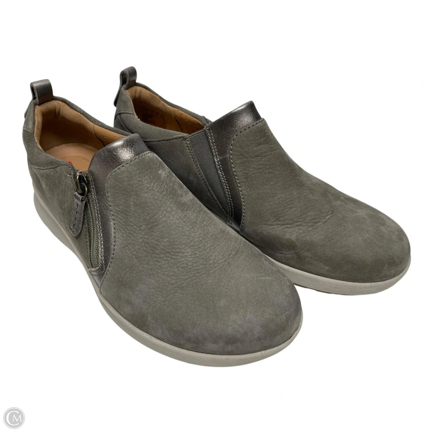 Shoes Sneakers By Clarks In Grey, Size: 9