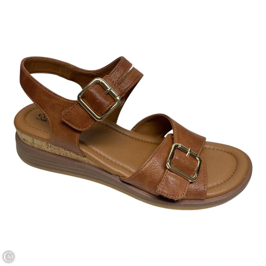 Sandals Heels Wedge By Sofft In Brown, Size: 8.5