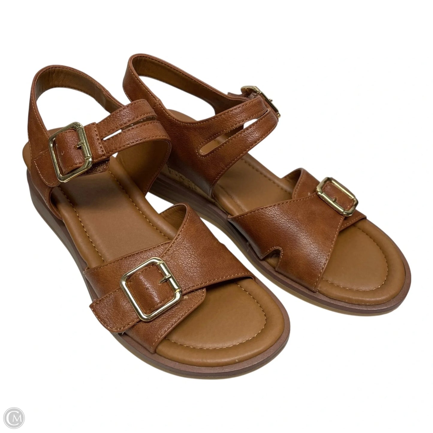 Sandals Heels Wedge By Sofft In Brown, Size: 8.5