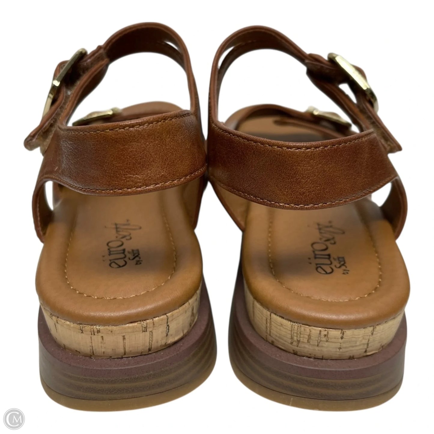 Sandals Heels Wedge By Sofft In Brown, Size: 8.5