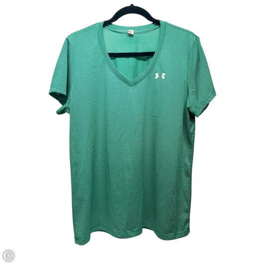 Athletic Top Short Sleeve By Under Armour In Green & White, Size: Xl