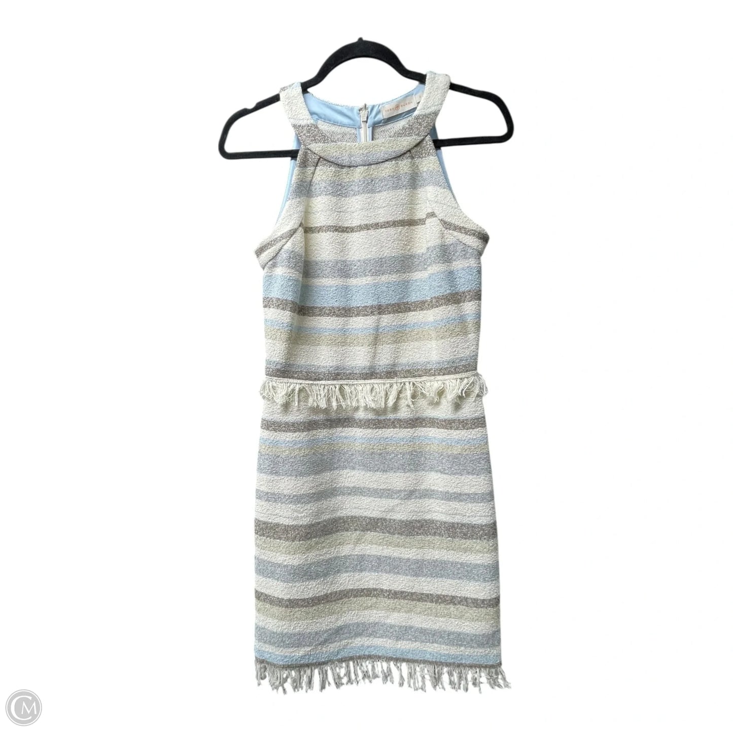 Dress Designer By Tory Burch In Cream & Grey, Size: 2