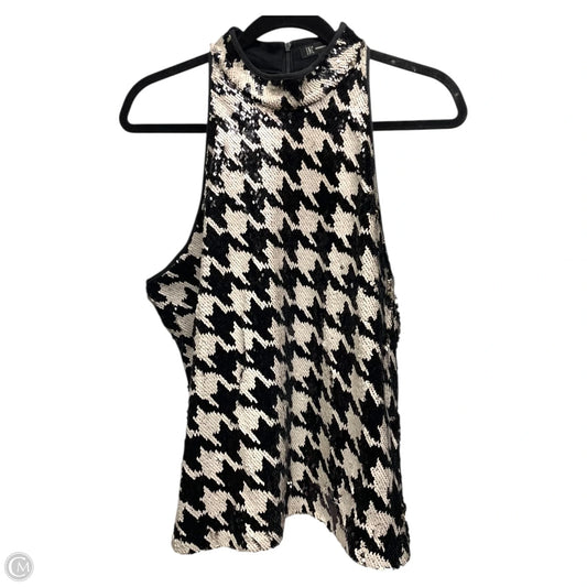 Top Sleeveless By Inc In Black & White, Size: L
