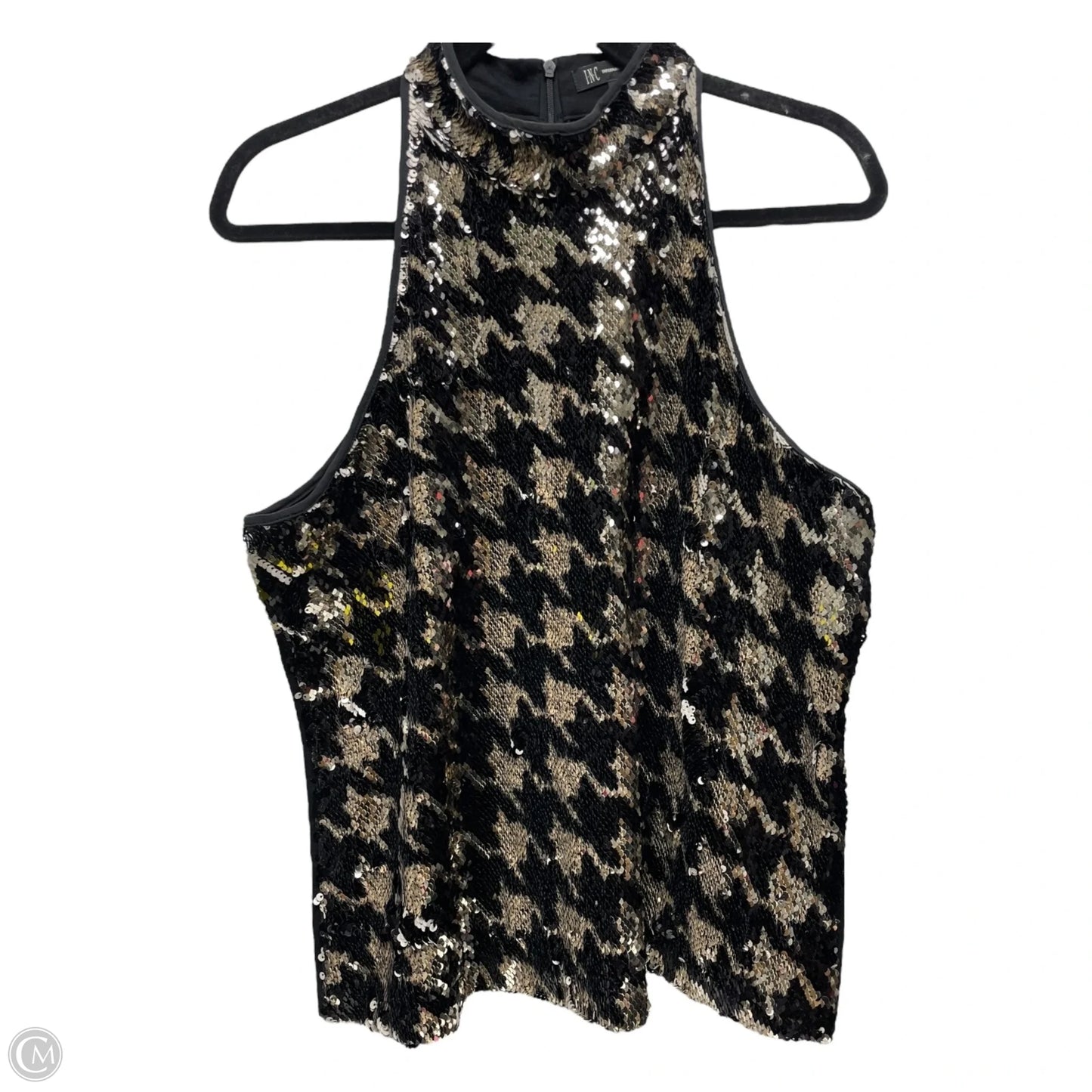 Top Sleeveless By Inc In Black & White, Size: L