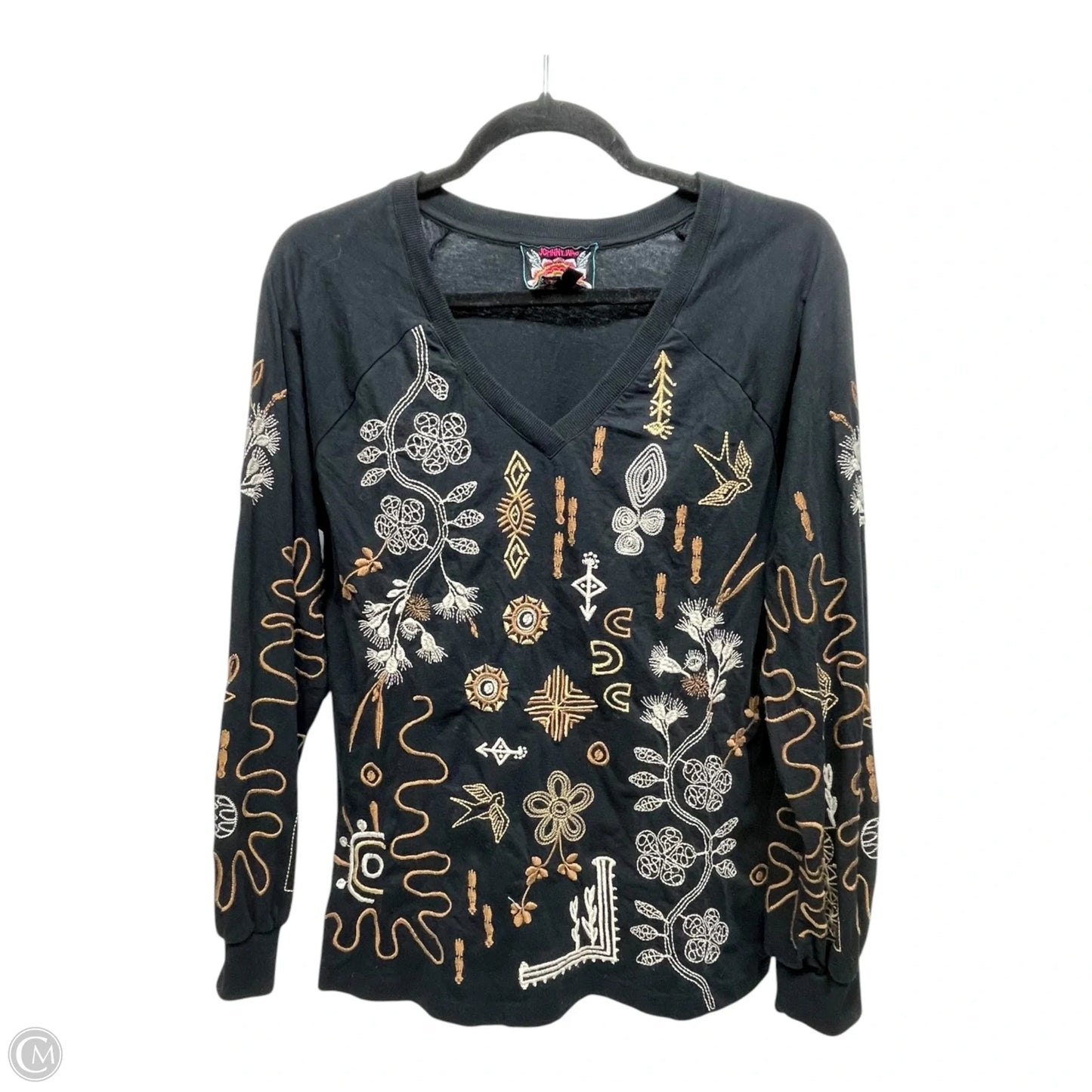 Top Long Sleeve By Johnny Was In Black, Size: M