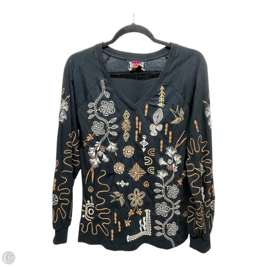 Top Long Sleeve By Johnny Was In Black, Size: M