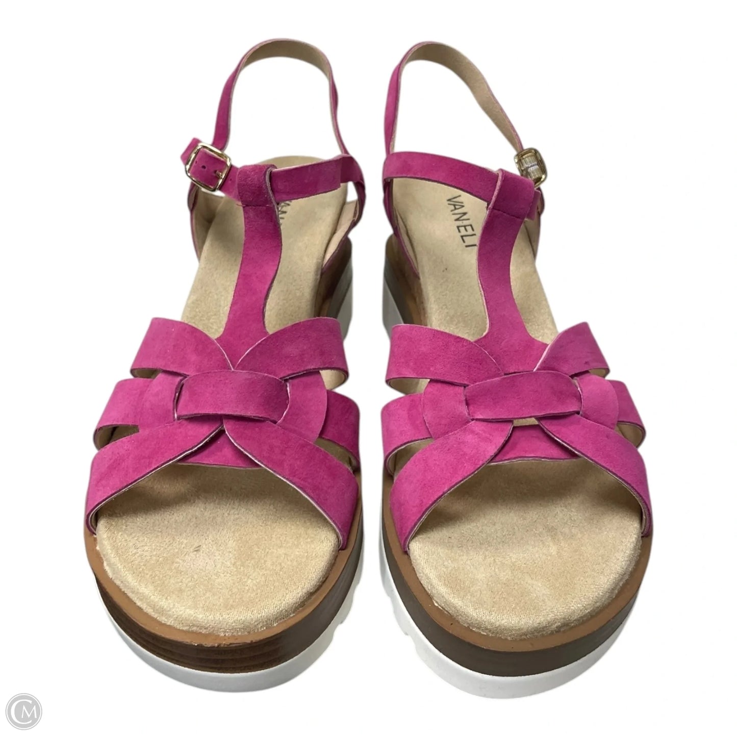 Sandals Heels Wedge By Vaneli In Pink, Size: 8