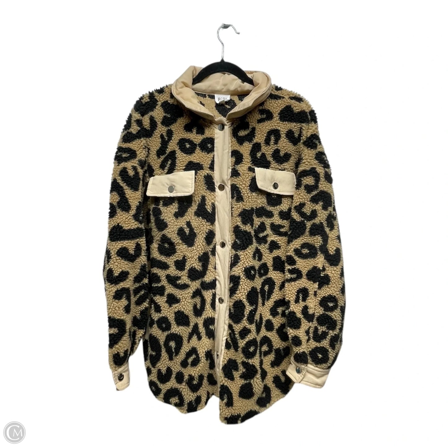 Jacket Faux Fur & Sherpa By Bibi In Animal Print, Size: Xl