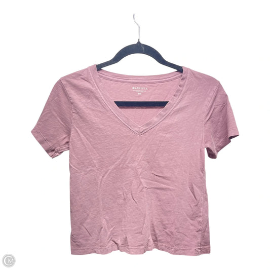 Top Short Sleeve By Athleta In Mauve, Size: Xxs