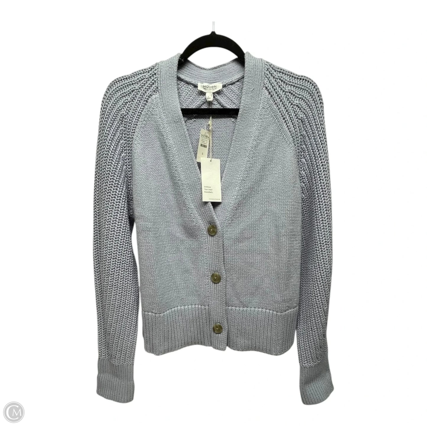 Sweater Cardigan By Haven In Blue, Size: S