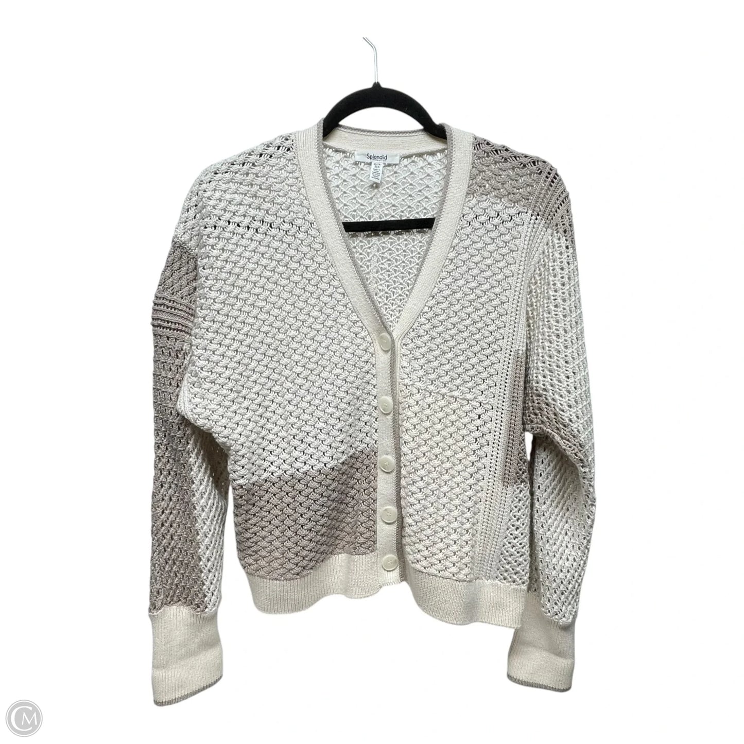 Sweater Cardigan By Splendid In Cream & Tan, Size: Xs