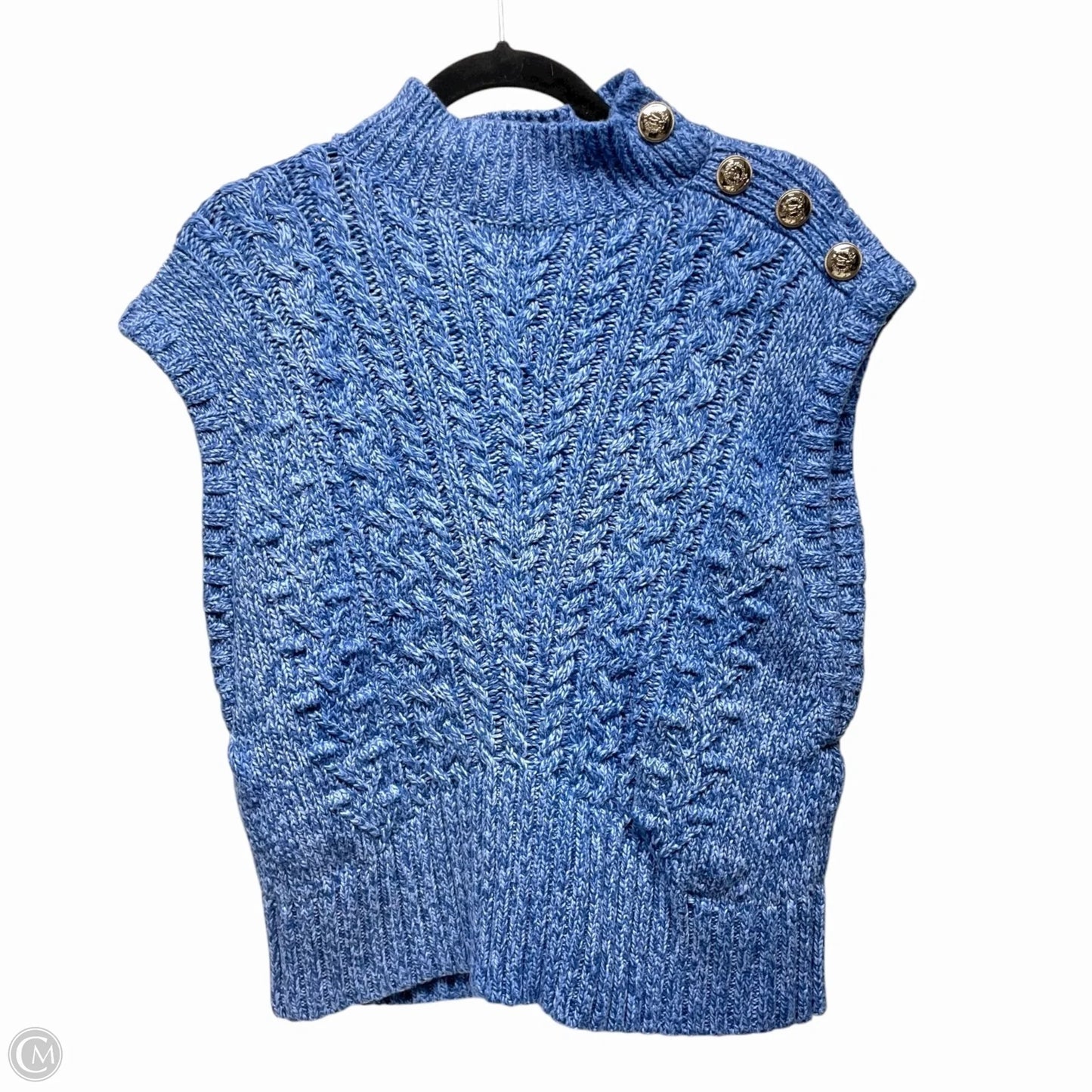 Sweater Short Sleeve By Talbots In Blue, Size: M