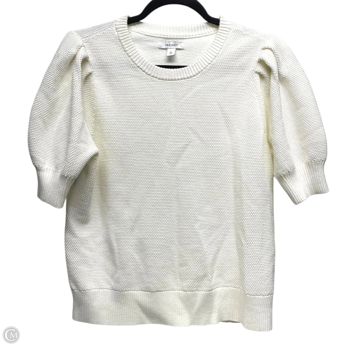 Sweater Short Sleeve By Nine West In Cream, Size: L