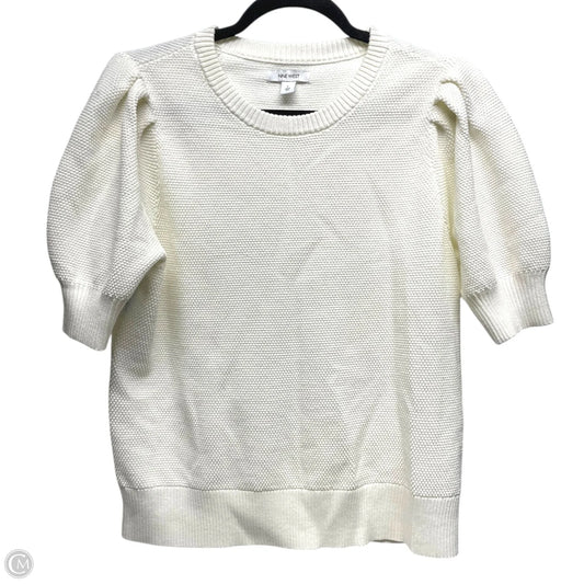 Sweater Short Sleeve By Nine West In Cream, Size: L