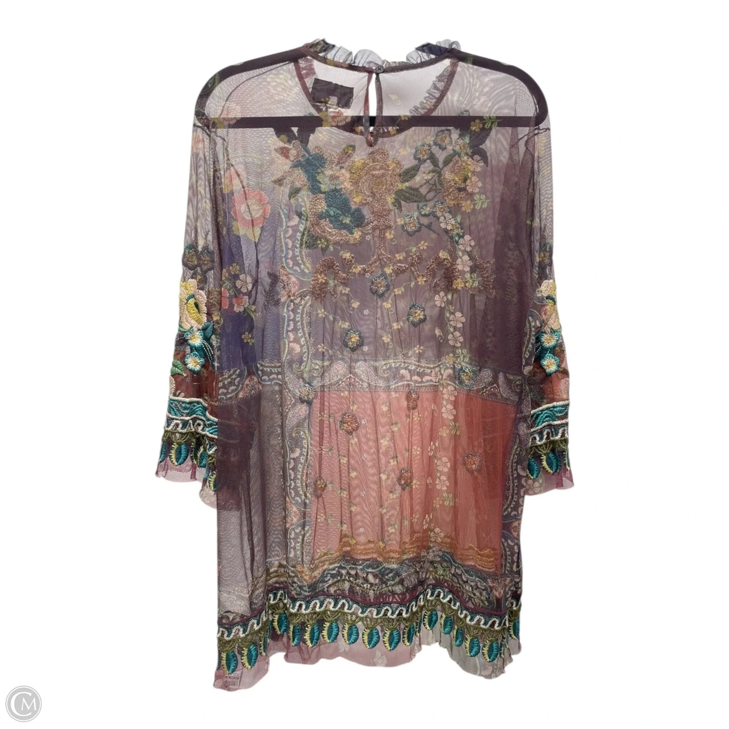 Tunic 3/4 Sleeve By Johnny Was In Multi-colored, Size: Xl