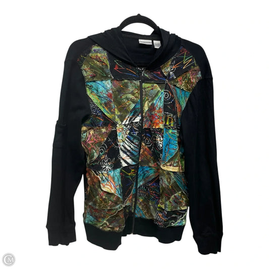 Jacket Fleece By Chicos In Black, Size: M