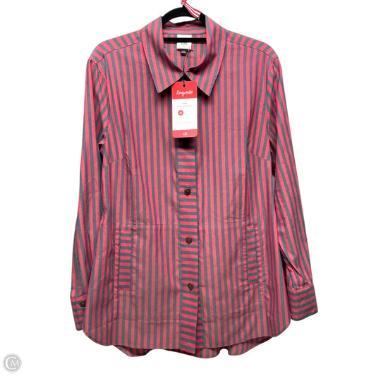 Top Long Sleeve By Cabi In Grey & Red, Size: M