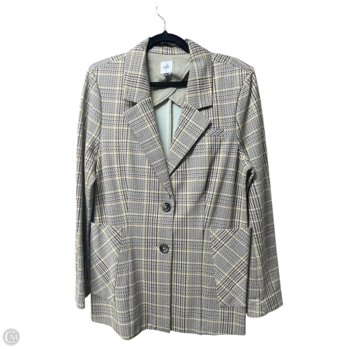 Blazer By Cabi In Plaid Pattern, Size: 14