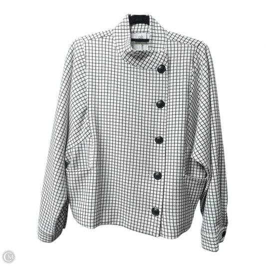 Jacket Moto By Cabi In Black & White, Size: M