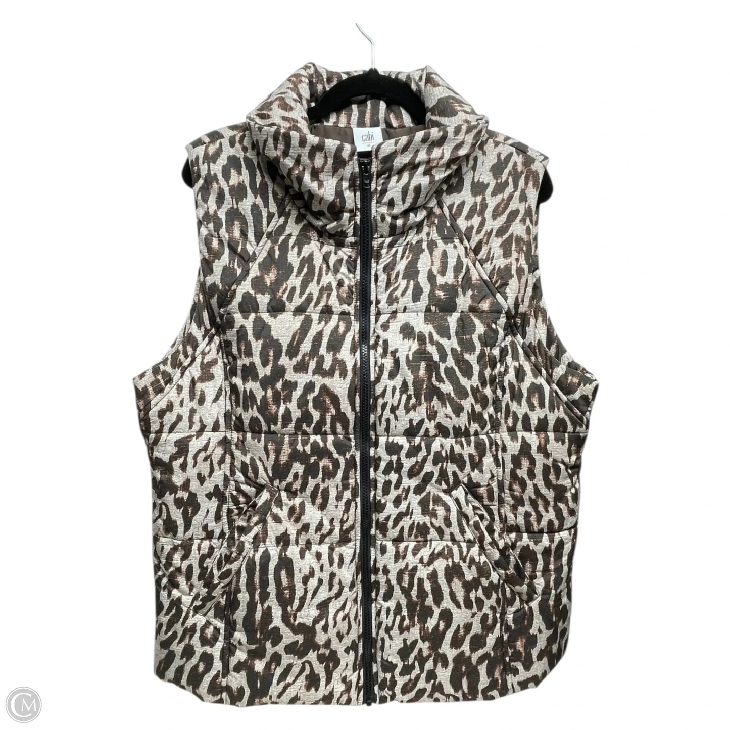 Vest Puffer & Quilted By Cabi In Animal Print, Size: Xl