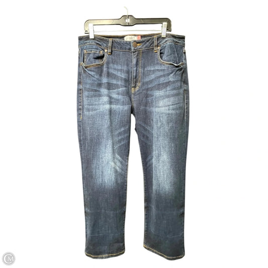 Jeans Straight By Cabi In Blue Denim, Size: 12
