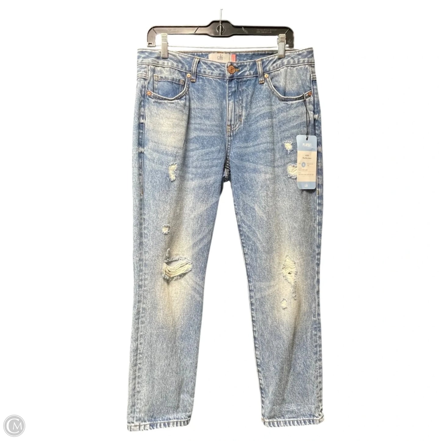 Jeans Straight By Cabi In Blue Denim, Size: 6