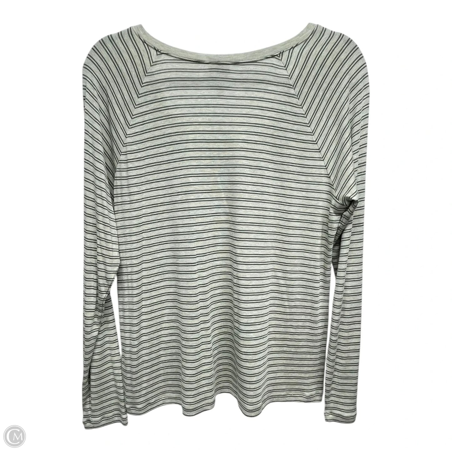 Top Long Sleeve Basic By Cabi In Striped Pattern, Size: M