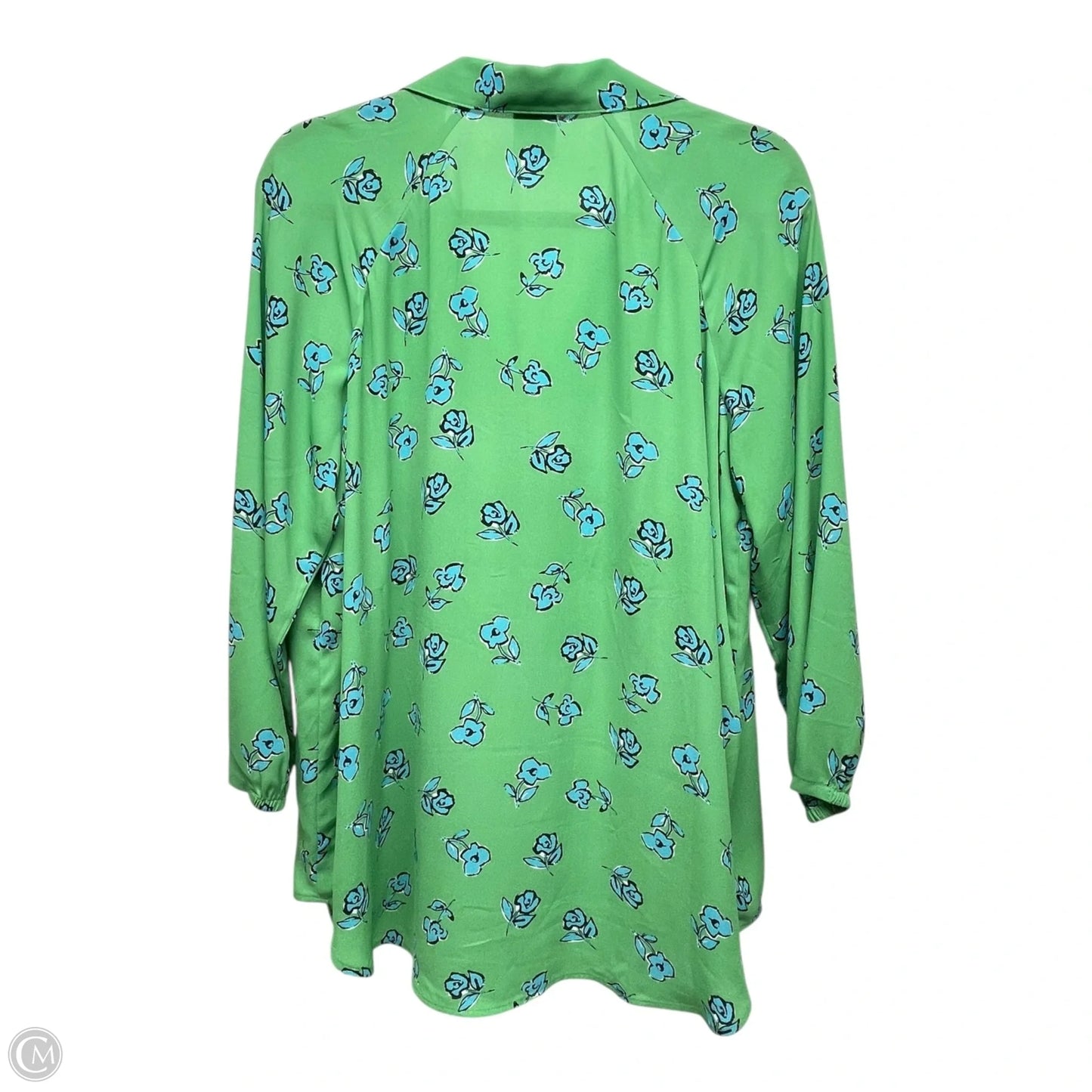 Top Long Sleeve By Cabi In Blue & Green, Size: M