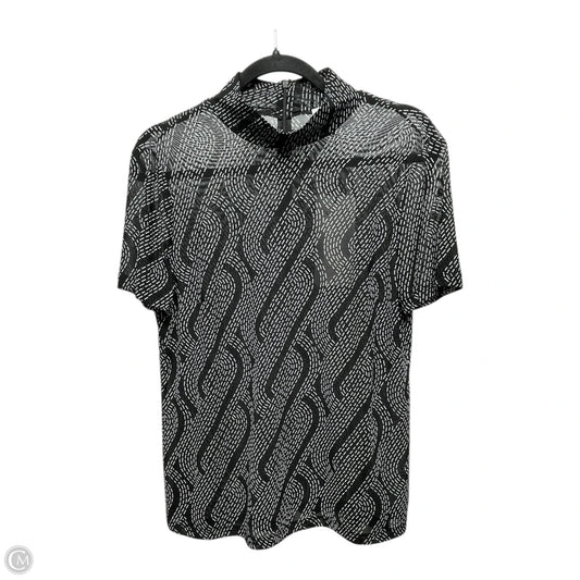 Top Short Sleeve By Cabi In Black & White, Size: M