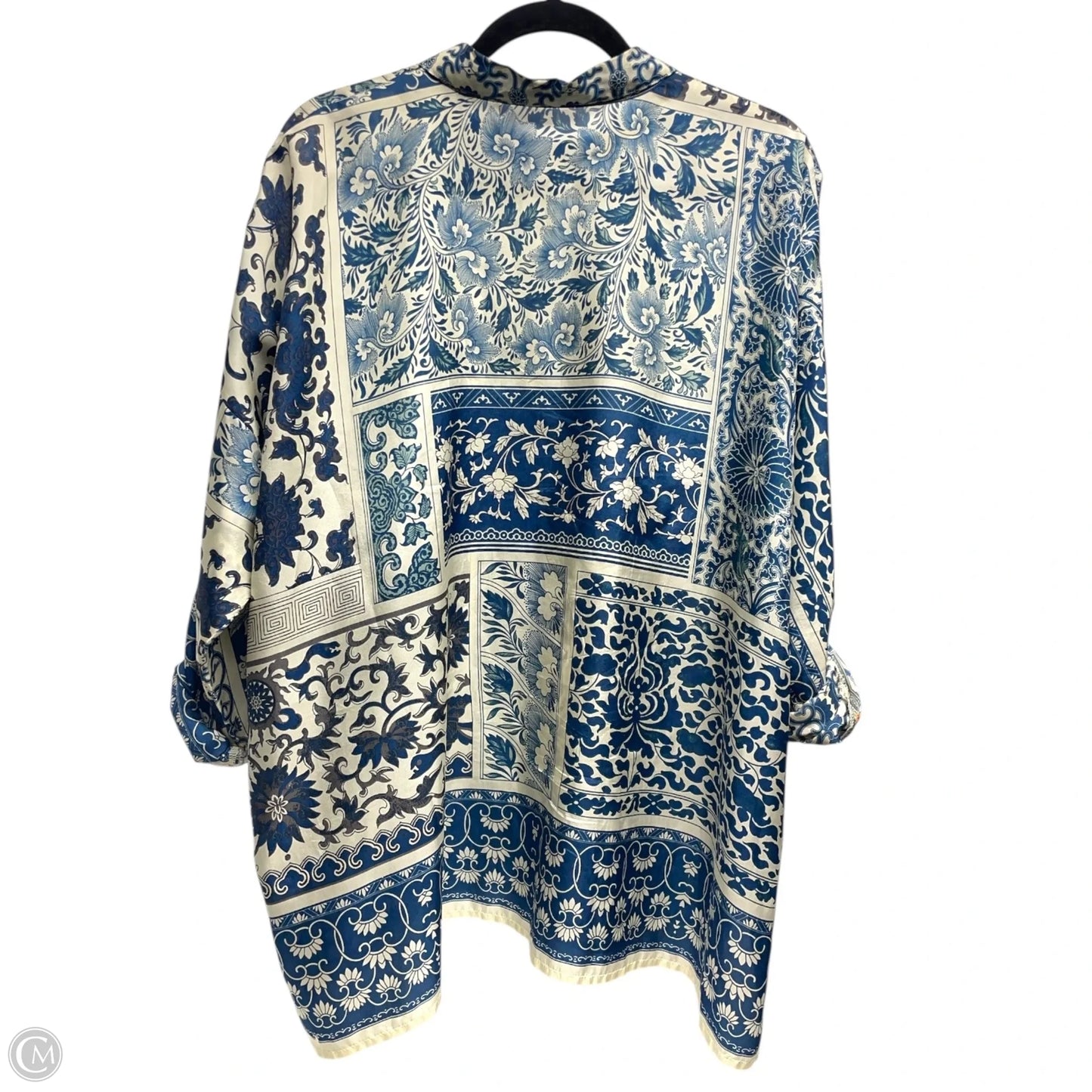 Blouse Long Sleeve By Johnny Was In Blue & Tan, Size: M